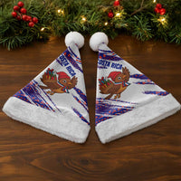 Costa Rica Christmas Santa Hat with Holiday Bird Gifts Red Blue Pattern and National Flag Design - Wonder Print Shop