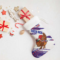 Costa Rica Christmas Stocking with Holiday Bird Gifts Red Blue Pattern and National Flag Design - Wonder Print Shop