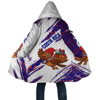 Costa Rica Christmas Cloak with Holiday Bird Gifts Red Blue Pattern and National Flag Design - Wonder Print Shop