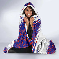 Costa Rica Christmas Hooded Blanket with Holiday Bird Gifts Red Blue Pattern and National Flag Design - Wonder Print Shop