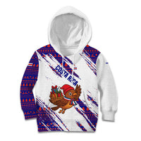 Costa Rica Christmas Kid Hoodie with Holiday Bird Gifts Red Blue Pattern and National Flag Design - Wonder Print Shop