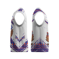Costa Rica Christmas Knitted V-Neck Vest with Holiday Bird Gifts Red Blue Pattern and National Flag Design - Wonder Print Shop