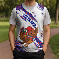 Costa Rica Christmas Knitted V-Neck Vest with Holiday Bird Gifts Red Blue Pattern and National Flag Design - Wonder Print Shop