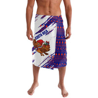 Costa Rica Christmas Lavalava with Holiday Bird Gifts Red Blue Pattern and National Flag Design - Wonder Print Shop