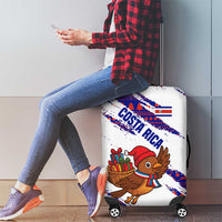 Costa Rica Christmas Luggage Cover with Holiday Bird Gifts Red Blue Pattern and National Flag Design - Wonder Print Shop