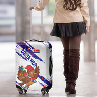 Costa Rica Christmas Luggage Cover with Holiday Bird Gifts Red Blue Pattern and National Flag Design - Wonder Print Shop