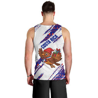 Costa Rica Christmas Men Tank Top with Holiday Bird Gifts Red Blue Pattern and National Flag Design - Wonder Print Shop