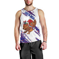 Costa Rica Christmas Men Tank Top with Holiday Bird Gifts Red Blue Pattern and National Flag Design - Wonder Print Shop