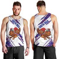 Costa Rica Christmas Men Tank Top with Holiday Bird Gifts Red Blue Pattern and National Flag Design - Wonder Print Shop