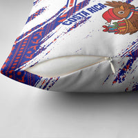 Costa Rica Christmas Pillow Cover with Holiday Bird Gifts Red Blue Pattern and National Flag Design - Wonder Print Shop