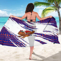 Costa Rica Christmas Sarong with Holiday Bird Gifts Red Blue Pattern and National Flag Design - Wonder Print Shop