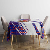 Costa Rica Christmas Tablecloth with Holiday Bird Gifts Red Blue Pattern and National Flag Design - Wonder Print Shop