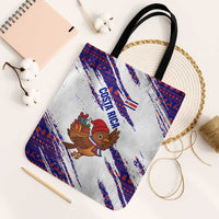 Costa Rica Christmas Tote Bag with Holiday Bird Gifts Red Blue Pattern and National Flag Design - Wonder Print Shop