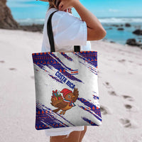 Costa Rica Christmas Tote Bag with Holiday Bird Gifts Red Blue Pattern and National Flag Design - Wonder Print Shop