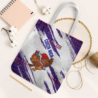 Costa Rica Christmas Tote Bag with Holiday Bird Gifts Red Blue Pattern and National Flag Design - Wonder Print Shop