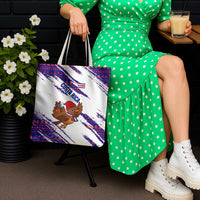 Costa Rica Christmas Tote Bag with Holiday Bird Gifts Red Blue Pattern and National Flag Design - Wonder Print Shop