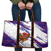 Costa Rica Christmas Travel Bag with Holiday Bird Gifts Red Blue Pattern and National Flag Design - Wonder Print Shop