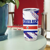 Costa Rica Christmas Tumbler Cup with Holiday Bird Gifts Red Blue Pattern and National Flag Design - Wonder Print Shop