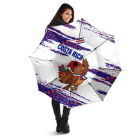 Costa Rica Christmas Umbrella with Holiday Bird Gifts Red Blue Pattern and National Flag Design - Wonder Print Shop