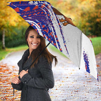 Costa Rica Christmas Umbrella with Holiday Bird Gifts Red Blue Pattern and National Flag Design - Wonder Print Shop