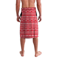 Peru Christmas Lavalava with Santa Claus Vicuña Andean Poncho and Red Festive Pattern Design - Wonder Print Shop