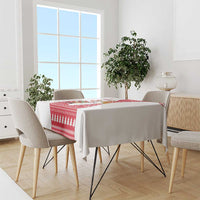 Peru Christmas Tablecloth with Santa Claus Vicuña Andean Poncho and Red Festive Pattern Design - Wonder Print Shop