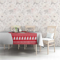 Peru Christmas Tablecloth with Santa Claus Vicuña Andean Poncho and Red Festive Pattern Design - Wonder Print Shop