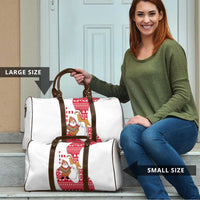 Peru Christmas Travel Bag with Santa Claus Vicuña Andean Poncho and Red Festive Pattern Design - Wonder Print Shop