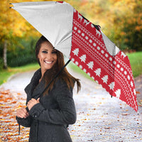 Peru Christmas Umbrella with Santa Claus Vicuña Andean Poncho and Red Festive Pattern Design - Wonder Print Shop