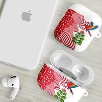 Peru Christmas AirPods Case with Santa Macaw Cantuta Flower Red Swirl Pattern and Festive Design - Wonder Print Shop