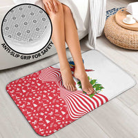 Peru Christmas Bathroom Set with Santa Macaw Cantuta Flower Red Swirl Pattern and Festive Design - Wonder Print Shop