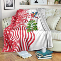 Peru Christmas Blanket with Santa Macaw Cantuta Flower Red Swirl Pattern and Festive Design - Wonder Print Shop