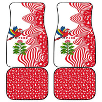 Peru Christmas Car Mats with Santa Macaw Cantuta Flower Red Swirl Pattern and Festive Design - Wonder Print Shop