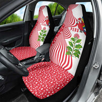 Peru Christmas Car Seat Cover with Santa Macaw Cantuta Flower Red Swirl Pattern and Festive Design - Wonder Print Shop