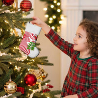 Peru Christmas Stocking with Santa Macaw Cantuta Flower Red Swirl Pattern and Festive Design - Wonder Print Shop