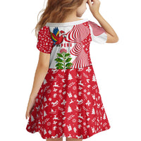 Peru Christmas Family Matching Long Sleeve Bodycon Dress and Hawaiian Shirt with Santa Macaw Cantuta Flower Red Swirl Pattern and Festive Design - Wonder Print Shop