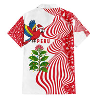 Peru Christmas Family Matching Puletasi and Hawaiian Shirt with Santa Macaw Cantuta Flower Red Swirl Pattern and Festive Design - Wonder Print Shop
