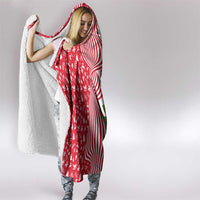 Peru Christmas Hooded Blanket with Santa Macaw Cantuta Flower Red Swirl Pattern and Festive Design - Wonder Print Shop