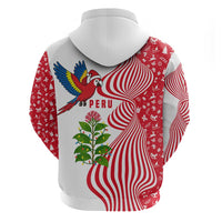 Peru Christmas Hoodie with Santa Macaw Cantuta Flower Red Swirl Pattern and Festive Design - Wonder Print Shop