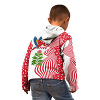 Peru Christmas Kid Hoodie with Santa Macaw Cantuta Flower Red Swirl Pattern and Festive Design - Wonder Print Shop