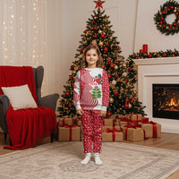 Peru Christmas Pajama Set with Santa Macaw Cantuta Flower Red Swirl Pattern and Festive Design - Wonder Print Shop
