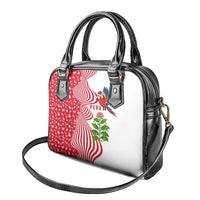 Peru Christmas Shoulder Handbag with Santa Macaw Cantuta Flower Red Swirl Pattern and Festive Design - Wonder Print Shop