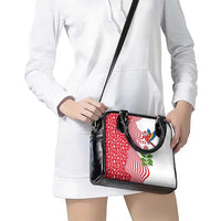 Peru Christmas Shoulder Handbag with Santa Macaw Cantuta Flower Red Swirl Pattern and Festive Design - Wonder Print Shop