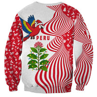 Peru Christmas Sweatshirt with Santa Macaw Cantuta Flower Red Swirl Pattern and Festive Design - Wonder Print Shop