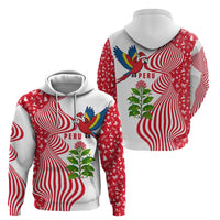 Peru Christmas Zip Hoodie with Santa Macaw Cantuta Flower Red Swirl Pattern and Festive Design - Wonder Print Shop