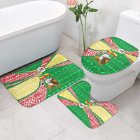 Ethiopia Christmas Bathroom Set with Santa Riding Lion Ethiopian Flag Colors and Tribal Pattern Design - Wonder Print Shop
