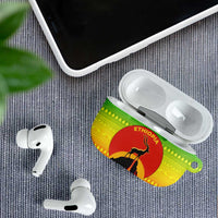 Ethiopia Christmas AirPods Case with Mountain Gazelle Sunset Ethiopian Flag Colors and Tribal Pattern Design - Wonder Print Shop
