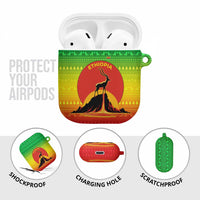 Ethiopia Christmas AirPods Case with Mountain Gazelle Sunset Ethiopian Flag Colors and Tribal Pattern Design - Wonder Print Shop