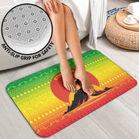 Ethiopia Christmas Bathroom Set with Mountain Gazelle Sunset Ethiopian Flag Colors and Tribal Pattern Design - Wonder Print Shop