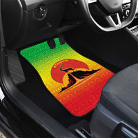 Ethiopia Christmas Car Mats with Mountain Gazelle Sunset Ethiopian Flag Colors and Tribal Pattern Design - Wonder Print Shop